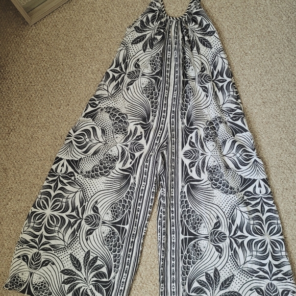 Farm Rio Linen Wide Leg Jumpsuit - Picture 9 of 10